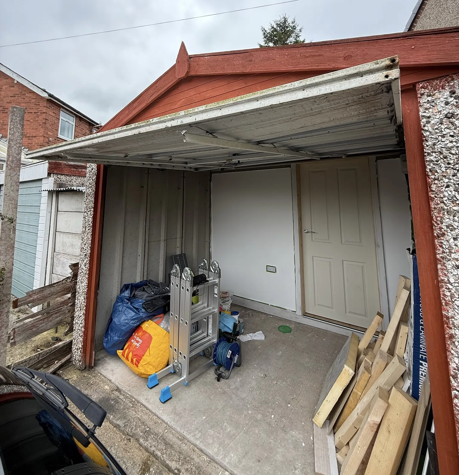 An integral garage before conversion, photographed by the Convert Your Garage team.